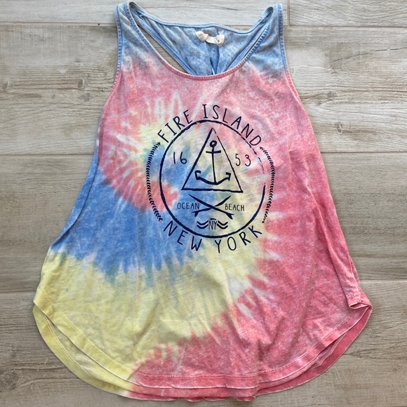 Ocean Drive Tops - NWOT fire island tye dye tank top